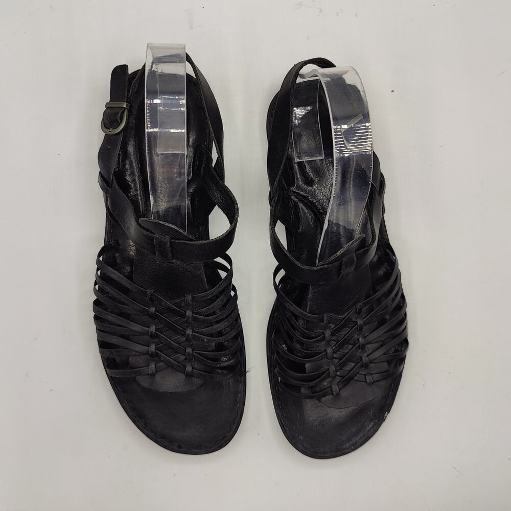 BORN womens 8.5M Santiam Huarache Black Strappy Leather Sandal - Picture 2 of 11